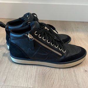 Black & gold high-top: Size 8